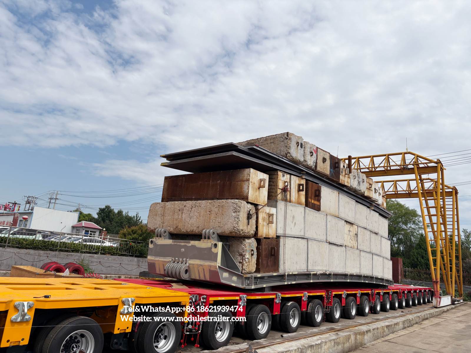 22 axle THPSL 360tons heavy loading test modular trailer multi axle wwwmodulestrailer 3